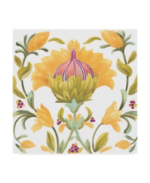 Trademark Global June Erica Vess Abbey Floral Tiles V Canvas Art In Multi