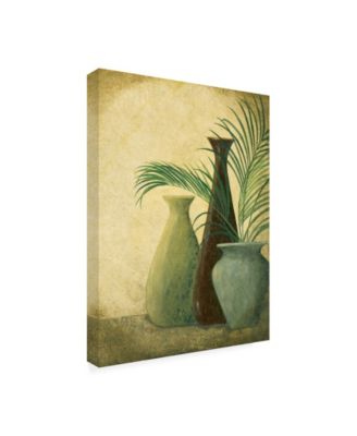 Trademark Global Pablo Esteban Three Vases One with Greenery Canvas Art - 15.5" x 21"