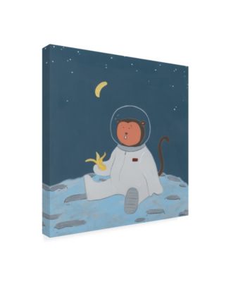 Trademark Global June Erica Vess Monkeys in Space IV Canvas Art - 15.5" x 21"