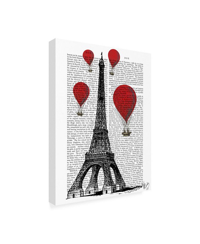 Trademark Global Fab Funky Eiffel Tower and Red Hot Air Balloons Ill ...