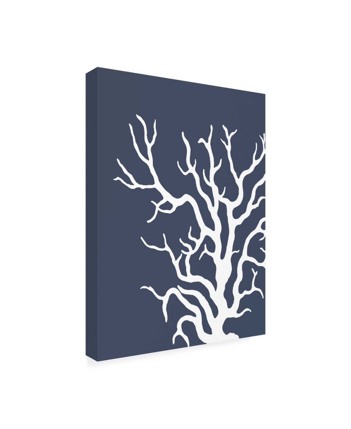 Fab Funky Corals White on Indigo Blue a Canvas Art -