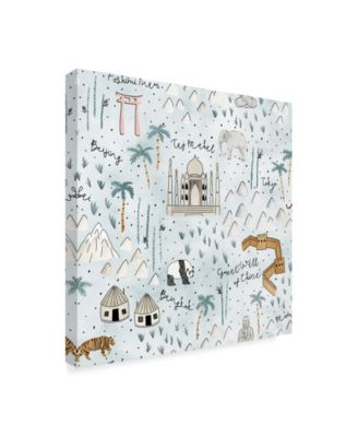 Trademark Global Laura Marshall World Traveler Pattern IX Canvas Art - 15" x 20"