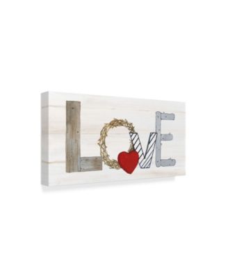 Kathleen Parr Mckenna Rustic Valentine Love Canvas Art - 15" x 20"