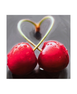 Trademark Global Roderick Stevens Cherry Heart Canvas Art - 15.5" X 21" In Multi