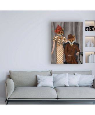 Trademark Global Fab Funky Fox Couple 1930s Canvas Art - 19.5" x 26"