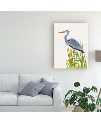 Naomi Mccavitt Water Birds and Cattails II Canvas Art - 15" x 20"