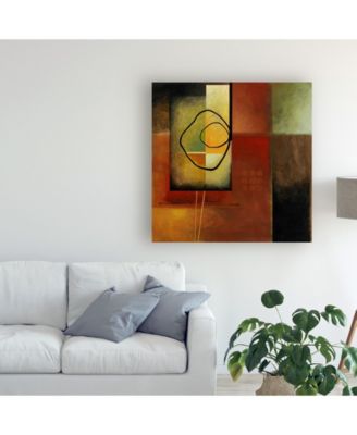 Trademark Global Pablo Esteban Line Art Over Gematric Pattern 1 Canvas Art - 19.5" x 26"