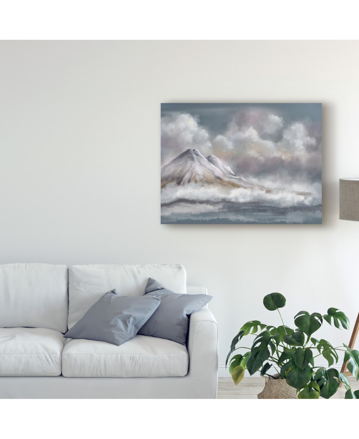 Lois Bryan Clouds Mountains Sea Canvas Art -
