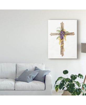Kathleen Parr Mckenna Easter Blessing Cross I Canvas Art - 20" x 25"
