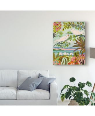 Karen Fields Birds in the Garden I Canvas Art - 20" x 25"