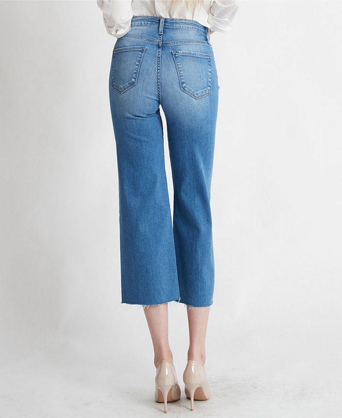 FLYING MONKEY High Rise Clean Cut Crop Wide Leg Jeans & Reviews - Jeans ...