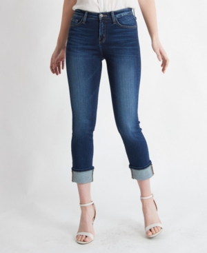 image of Flying Monkey High Rise Single Cuffed Slim Crop Straight Jeans