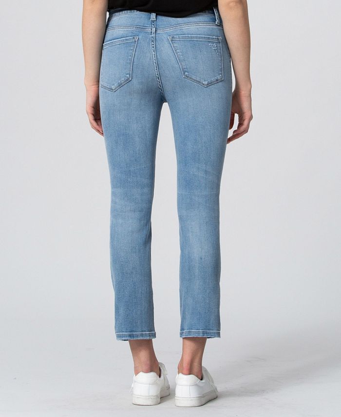 VERVET High Rise Distressed Crop Straight Leg Jeans - Macy's