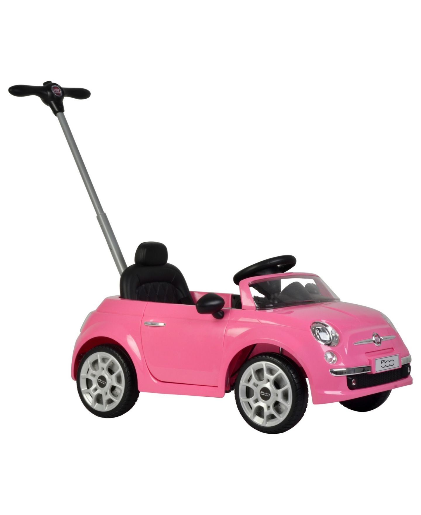 Детская игрушка Best Ride on Cars 2 in 1 Fiat 500 Model Baby Toddler Toy Push Car Stroller, цвет: Розовый — фото 3