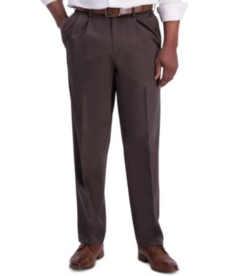 Haggar Pants Mens 36x29 Dark Gray Iron Free Premium Khaki Straight