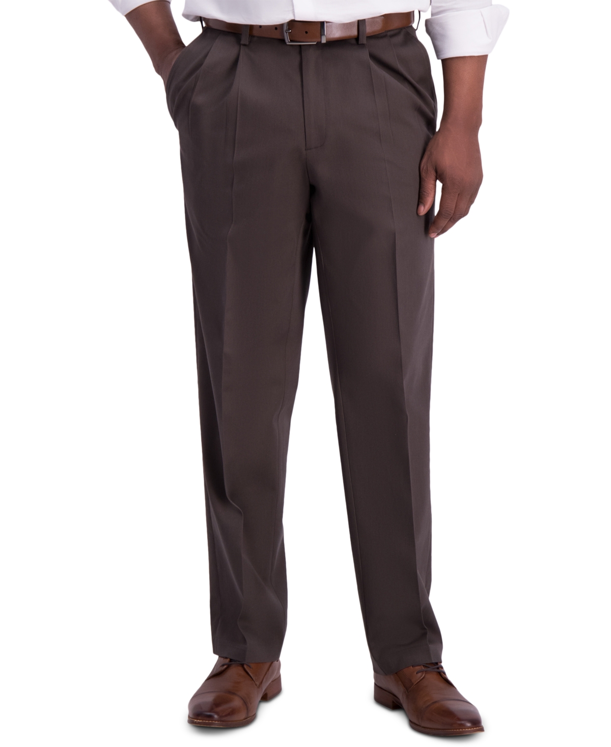 Men's Iron Free Premium Khaki Classic-Fit Pleated Pant - Sand
