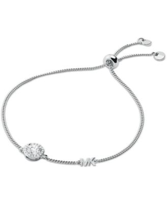 Sterling Silver Cubic Zirconia Slider Bracelet