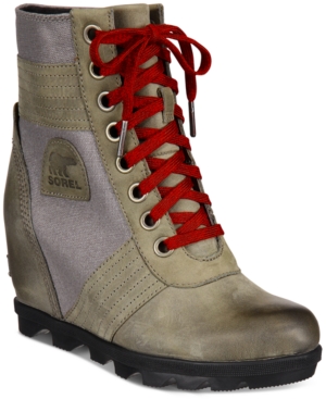 image of Sorel Women-s Lexie Wedge Lug Sole Booties Women-s Shoes