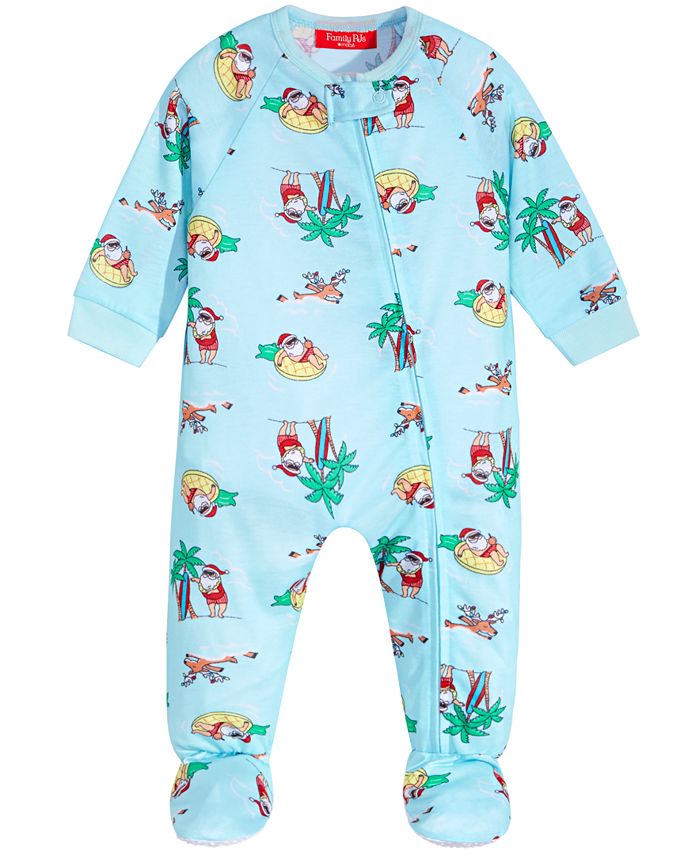 Family Pajamas Matching Baby Tropical Santa Footed Pajamas, Created for