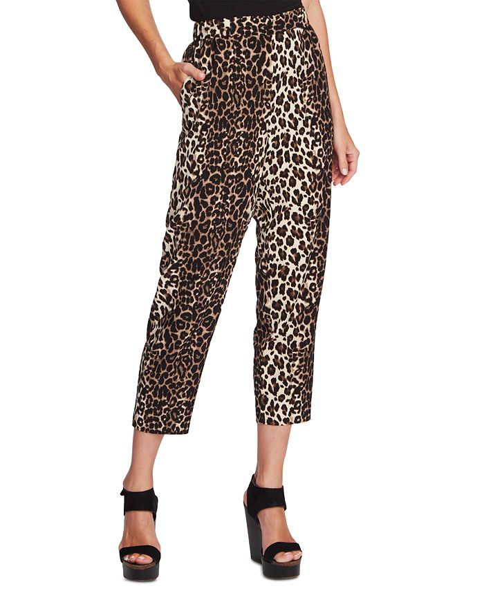 Vince Camuto Cropped Leopard-Print Pants - Macy's