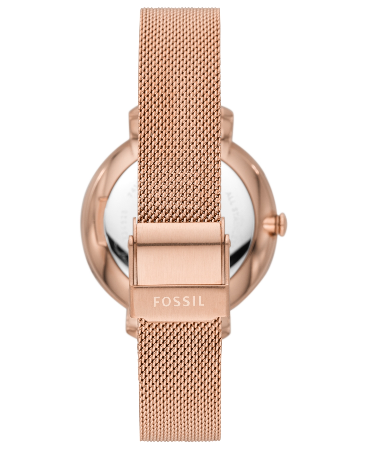 Fossil Women's Jacqueline Rose Gold-Tone Stainless Steel Mesh Bracelet Watch 36mm