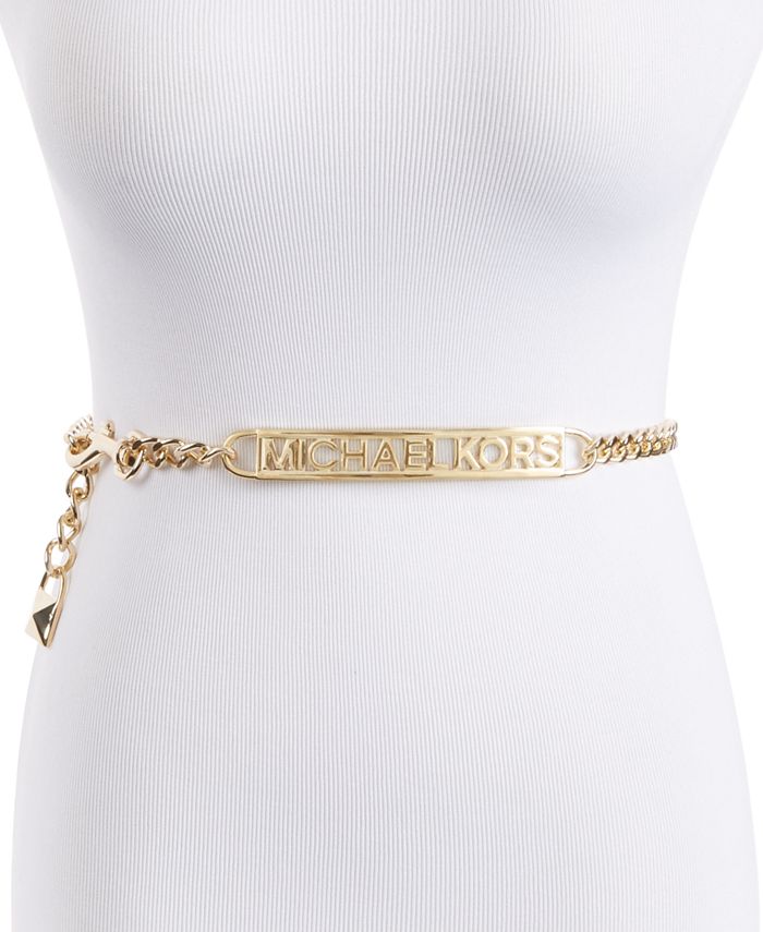 Michael Kors Logo-Plate Chain Belt & Reviews - Handbags & Accessories -  Macy's