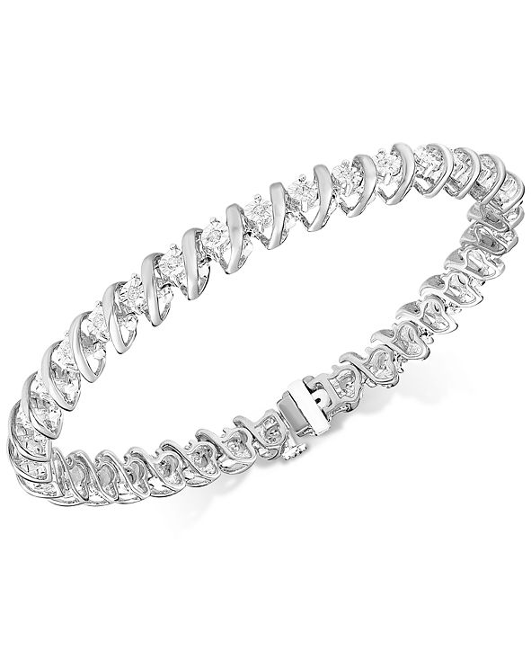 Macy's Diamond Tennis Bracelet in Sterling Silver (1/2 ct. t.w