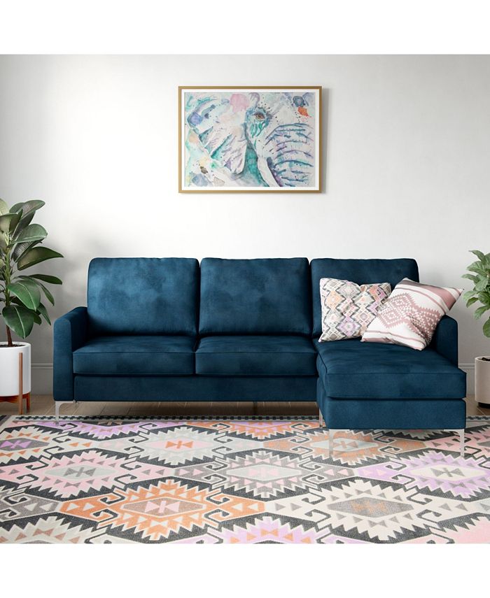 Novogratz Collection NovoGratz Chapman Velvet Sectional Sofa with