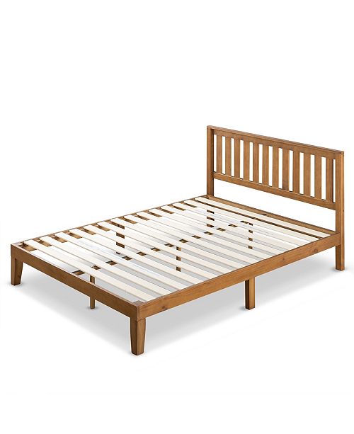 Zinus Alexia 12 Wood Platform Bed With Headboard Rustic Pine