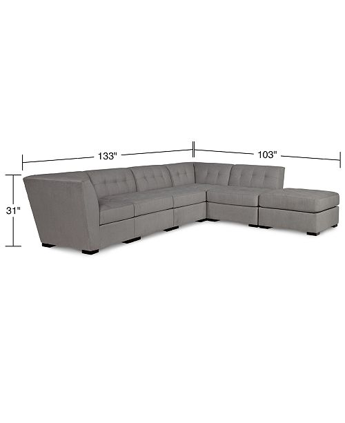Furniture Roxanne Ii Performance Fabric 6 Pc Modular Sofa With