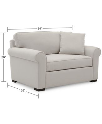 CLOSEOUT! Astra 59" Roll Arm Fabric Chair Bed, Created for Macy's
