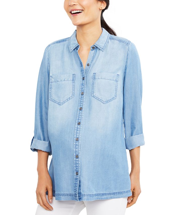 A Pea In The Pod Maternity Chambray Shirt Reviews Maternity Women Macy S