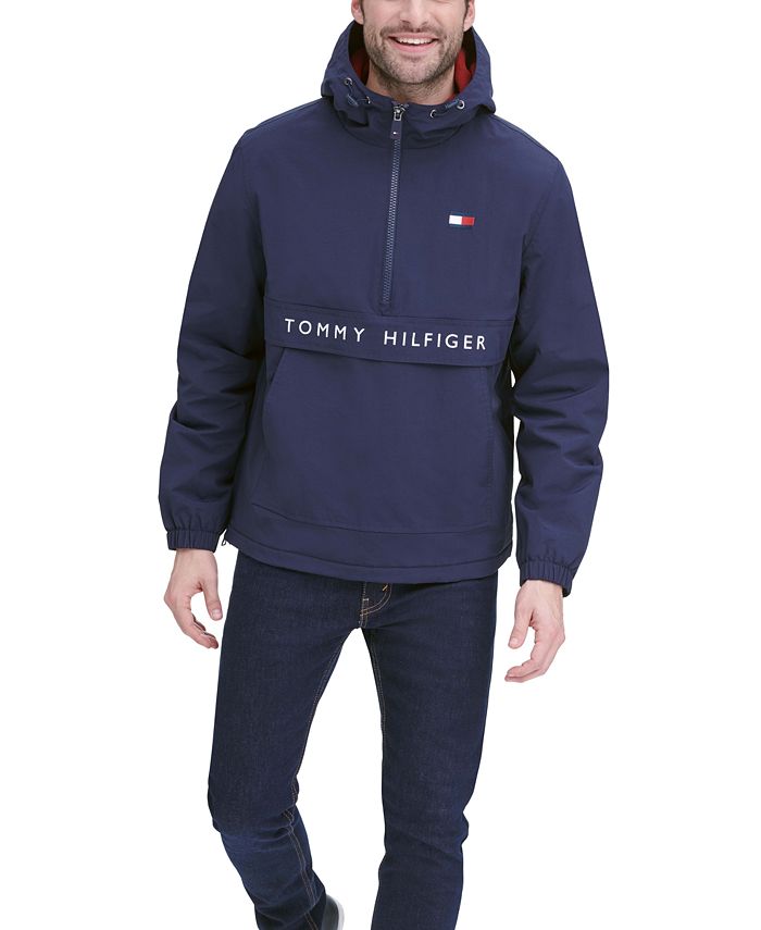 Tommy Hilfiger Men's Taslan Popover Logo Jacket, Created for Macy's ...