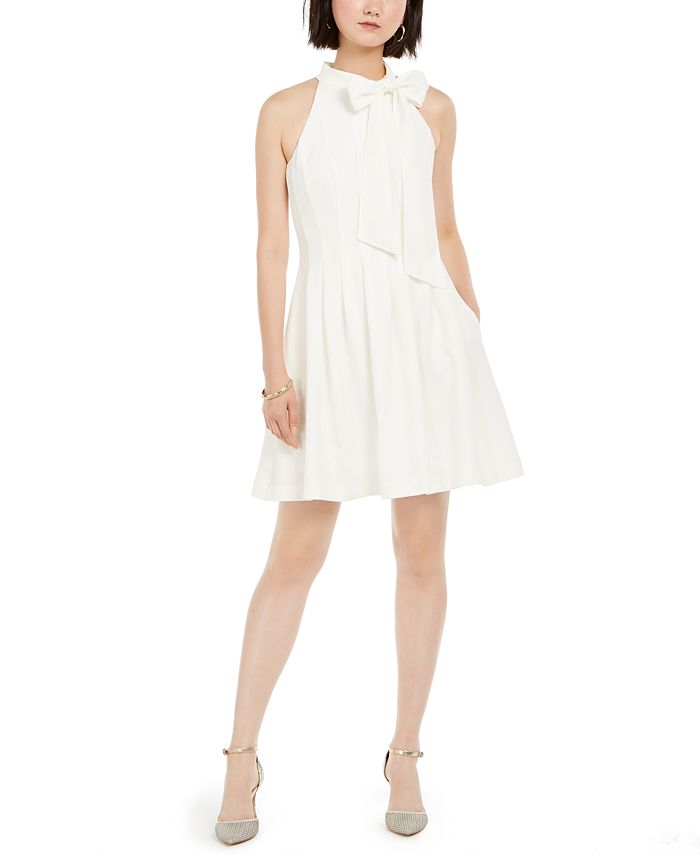 Vince Camuto Bow-Neck Fit & Flare Dress - Macy's