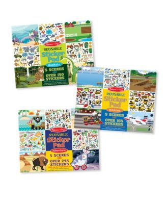 Melissa and Doug - Reusable Sticker Pad Bundle - Vehicles, Habitats and Adventure
