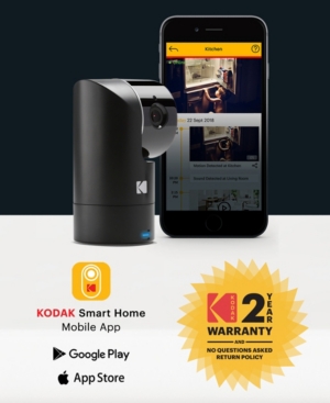 Kodak Cherish F685 Home Security Camera With Mobile App - Full-Hd Wireless Security Camera System With Infrared Night-Vision, Battery, Tilt, Pan, Zoom & 120Deg View