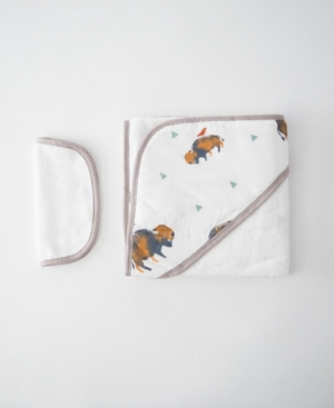 Little Unicorn Bison Cotton Hooded Towel Wash Cloth Set