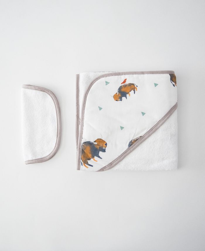 Little Unicorn Bison Cotton Hooded Towel Wash Cloth Set Macy's
