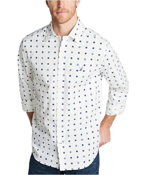 Men S Classic Fit Blue Sail Casual Print Shirt Created For Macy S