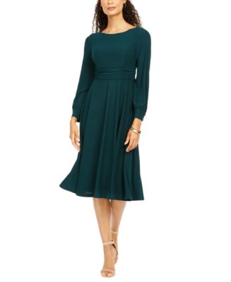 Jessica Howard Long-Sleeve Pleated Midi Dress - Macy's