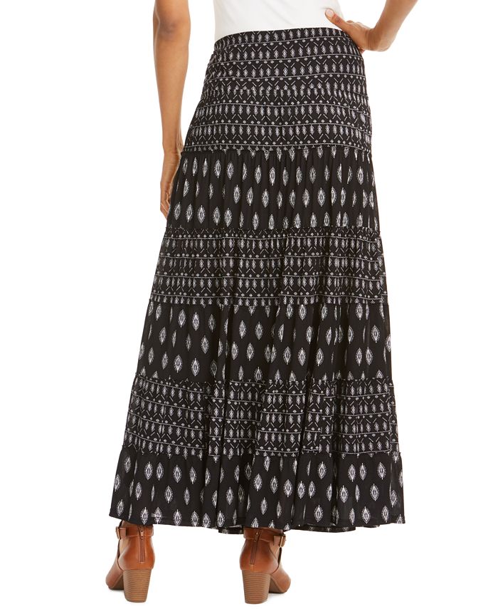 Style & Co Printed Tiered Skirt, Created for Macy's - Macy's