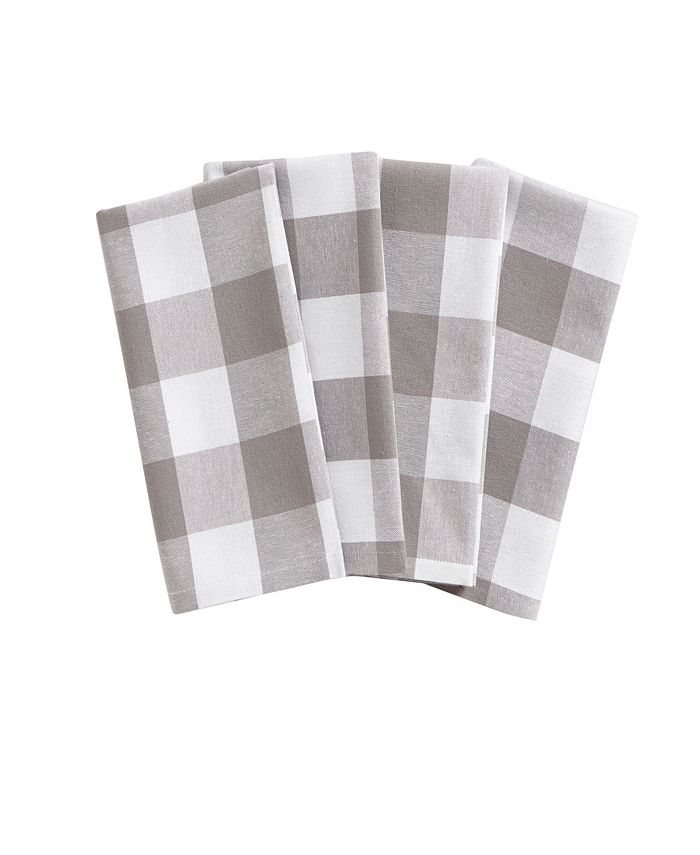 Black and White Buffalo Check Tea Towel and Dish Cloth Set