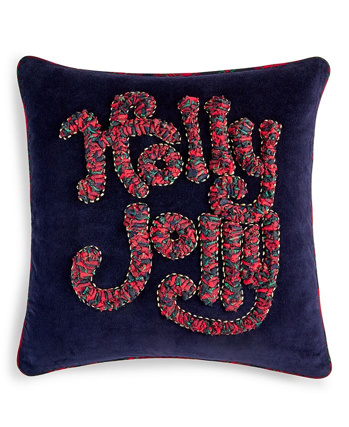 Martha Stewart Collection Holly Jolly 18" x 18" Decorative Pillow