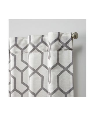 Hexa Geometric Print Hidden Tab Top Curtain Panel Pair, 54" X 96"