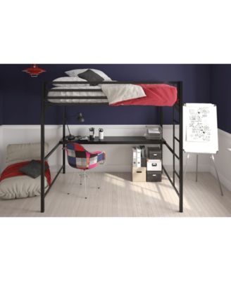 Mason Metal Full Loft Bed with Desk