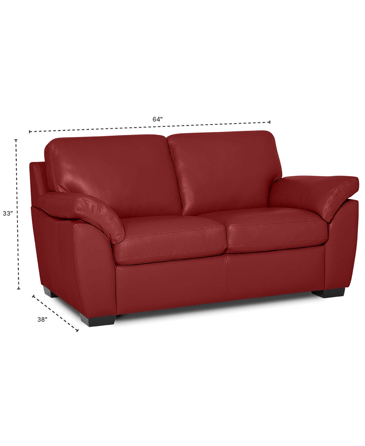 Lothan Leather Loveseat, Created for Macy's