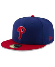 Men's New Era Gray/Red Philadelphia Phillies Veterans Stadium Navy Undervisor 59FIFTY Fitted Hat