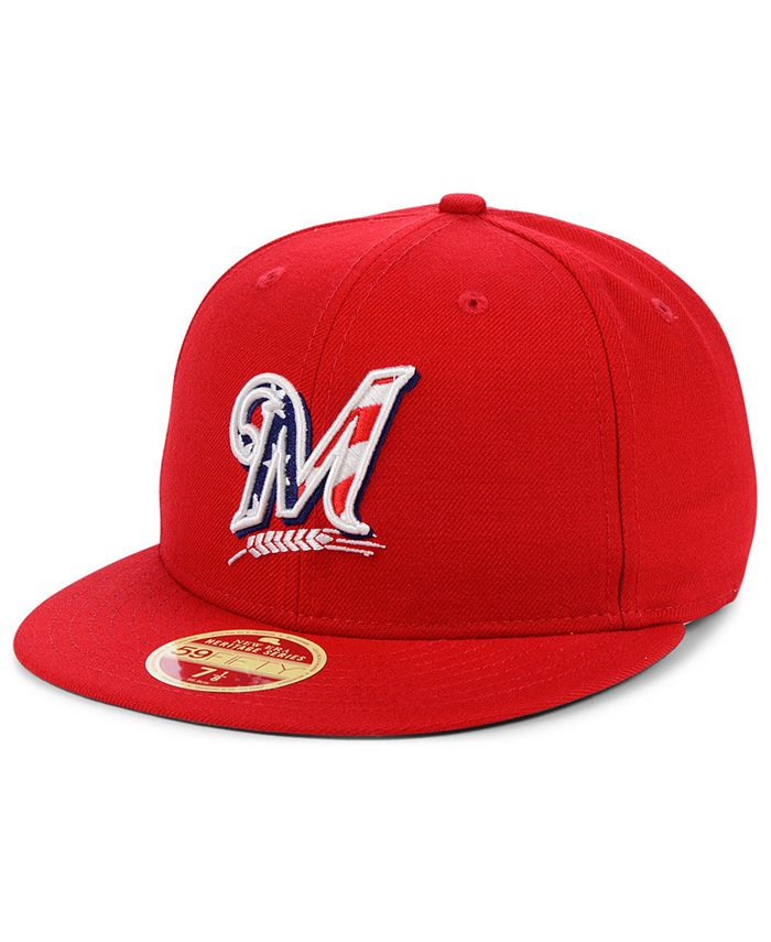 New Era Milwaukee Brewers Retro 2009 Stars and Stripes 59FIFTY Fitted ...