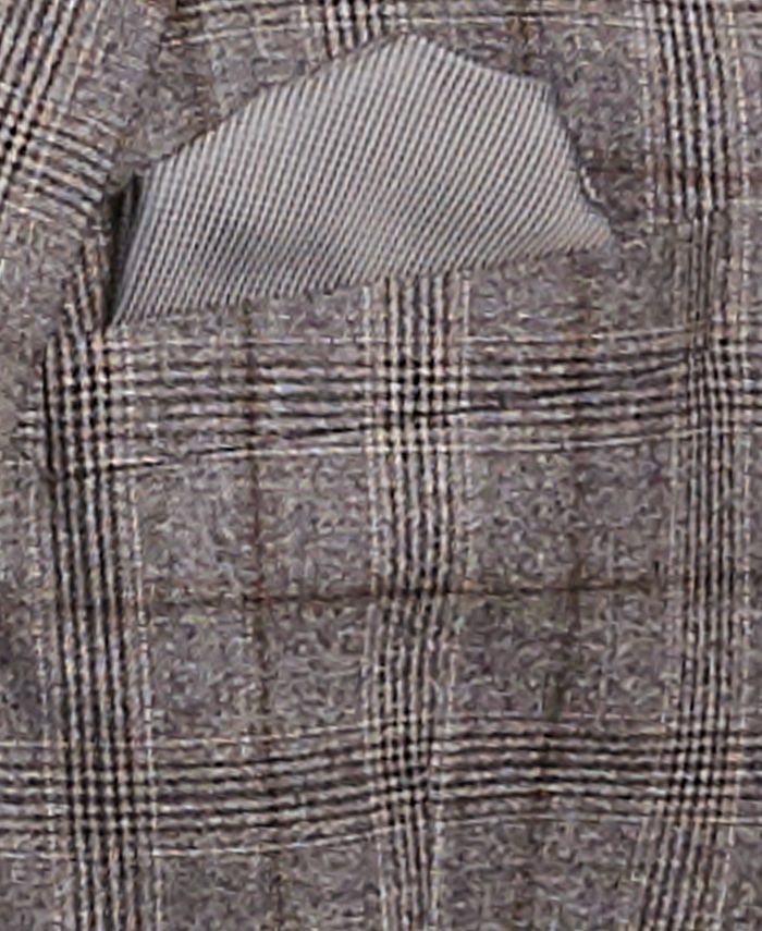 Bar III Men's Slim-Fit Gray/Brown Plaid Suit Separate Jacket, Created