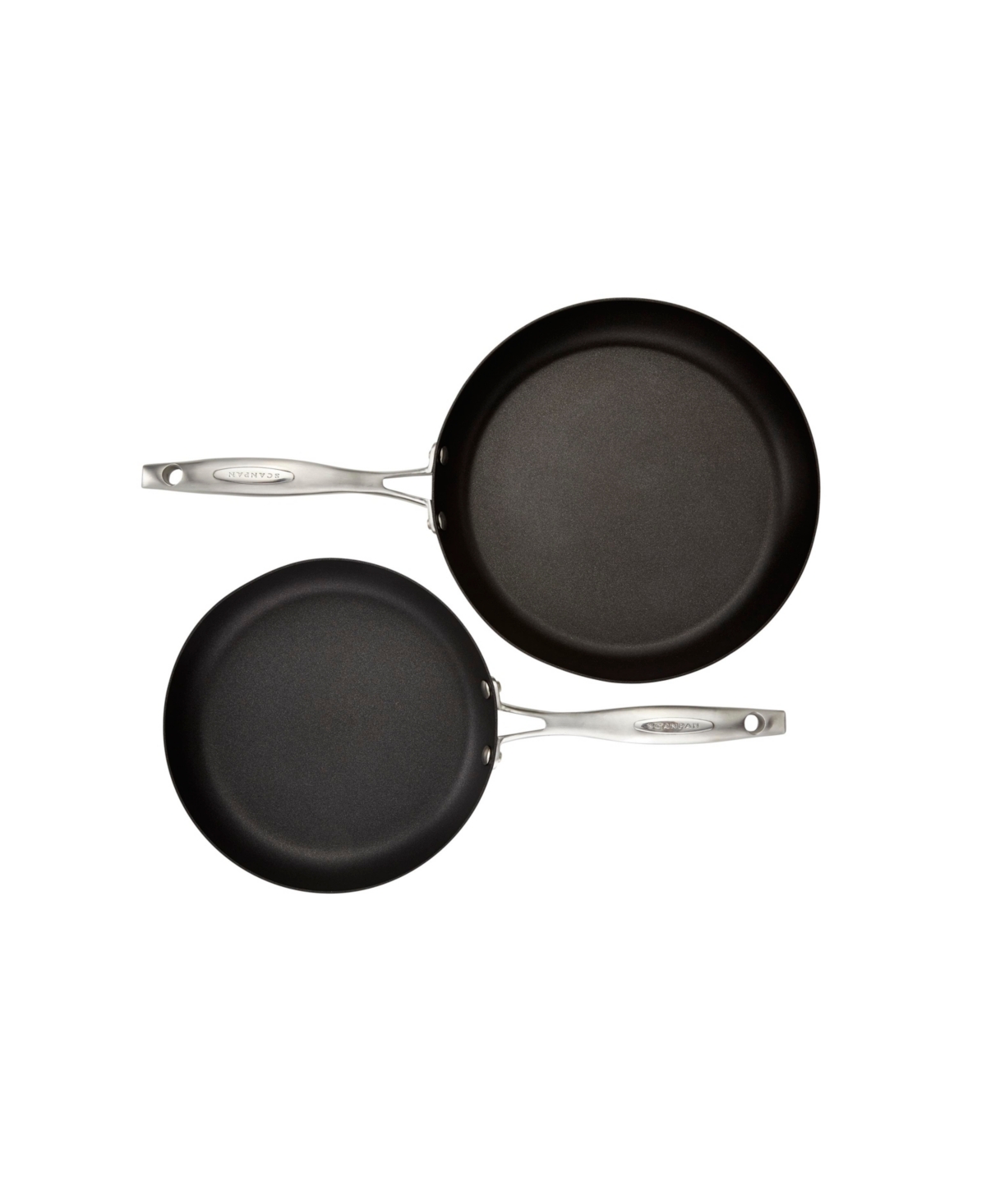 Shop Scanpan Proiq 9.5" And 11" Induction Suitable Nonstick 2-piece Frypan Set, Black In Blck,ss